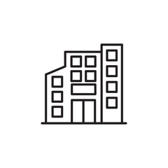 Building icon Thin line flat illustration