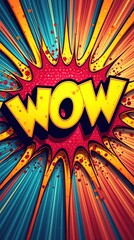Fototapeta premium Colorful comic book style wow explosion background design