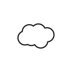 Cloud icon Thin line flat illustration
