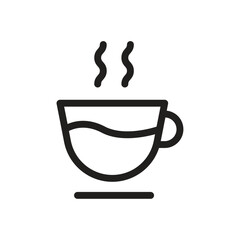 Coffee icon Thin line flat illustration
