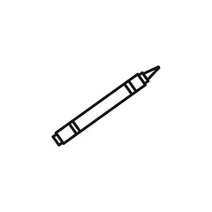 Crayon icon Thin line flat illustration