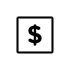 Dollar icon Thin line flat illustration