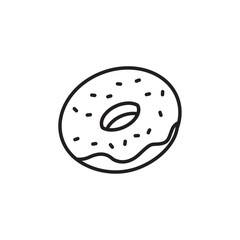 Doughnut icon Thin line flat illustration