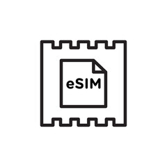 ESIM icon Thin line flat illustration