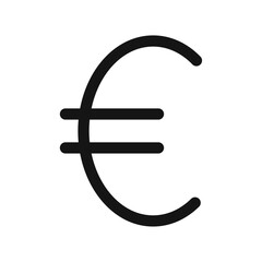 Euro Icon Thin line flat illustration