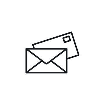 recommend clip art: Envelope icon Thin line flat illustration