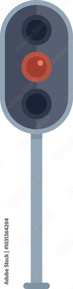 Aufkleber minimalist vector illustration of a traffic light showing the red stop signal, conveying danger and 