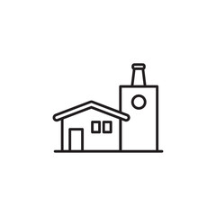 Factory icon Thin line flat illustration