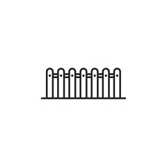 Fence icon Thin line flat illustration