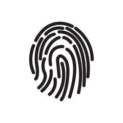 Fingerprint icon Thin line flat illustration