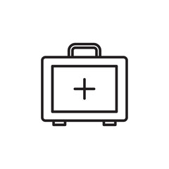 First Aid Icon Thin line flat illustration
