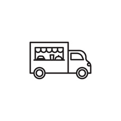 Food truck icon Thin line flat illustration