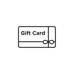 Gift card icon Thin line flat illustration