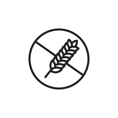 Gluten free icon Thin line flat illustration