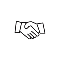 Naklejka premium Handshake icon Thin line flat illustration