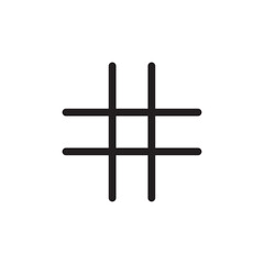 Hashtag icon Thin line flat illustration