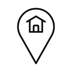 Home location icon Thin line flat illustration