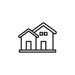 House icon Thin line flat illustration