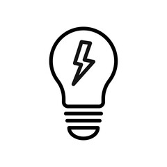 Lightbulb icon Thin line flat illustration
