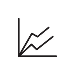 Line chart icon Thin line flat illustration