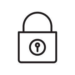 Lock icon Thin line flat illustration