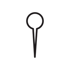 Navigation pin icon Thin line flat illustration