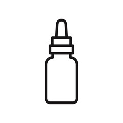 Oil dropper bottle icon Thin line flat illustration