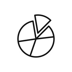 Pie chart icon Thin line flat illustration