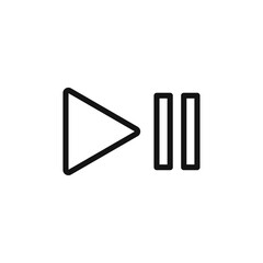 Play pause icon Thin line flat illustration