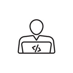 Programmer icon Thin line flat illustration