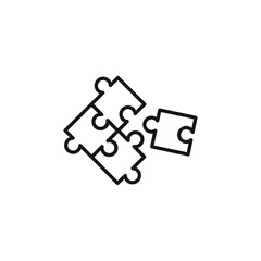 Puzzle Piece Icon Thin line flat illustration