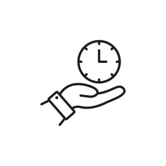 Save time icon Thin line flat illustration