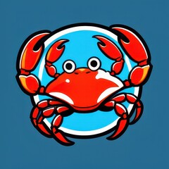 Obraz premium Logo design blue crab mascot custom crab college logo. Mascot custom crab college logo