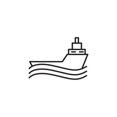 Obraz premium Ship icon Thin line flat illustration
