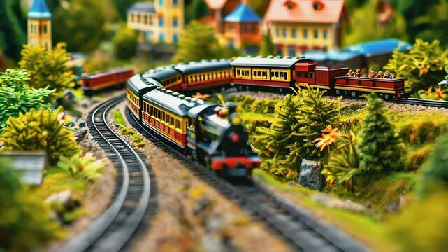 Cartoon Fast Train in the Fantasy Valley