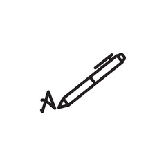 Signature icon Thin line flat illustration
