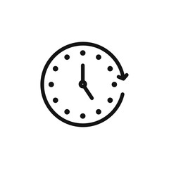 Time forward icon Thin line flat illustration