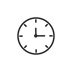 Time icon Thin line flat illustration