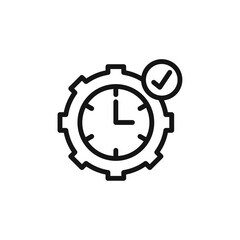 Time management icon Thin line flat illustration