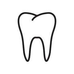 Tooth icon Thin line flat illustration