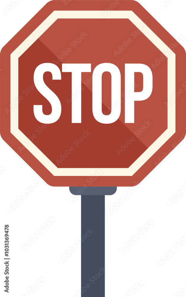 Aufkleber red octagonal stop sign on a pole, delivering a clear message of halt and refrain from proceeding