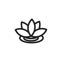 Water lily icon Thin line flat illustration