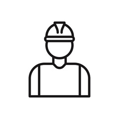 Worker icon Thin line flat illustration