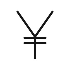 Yen Icon Thin line flat illustration