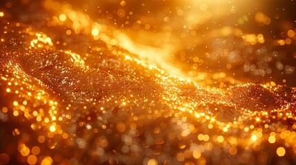 Naklejka premium Golden Glitter Texture Background - Shimmering Sparkle