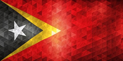 East Timor Independence Day Abstract Banner Design with Geometric Elements and Flag Colors