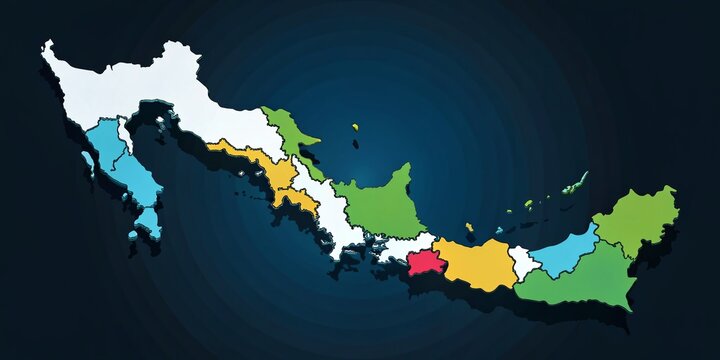 East Java Island Black and White Vector Map - Minimalist Design for Social Media Post Template