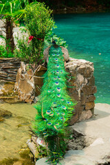 Obraz premium Picturesque ponds with clear water and lush greenery