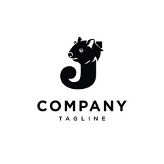 Letter J Wombat Logo Icon Vector