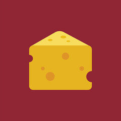 Cheese icon with flat style. Vector illustration.